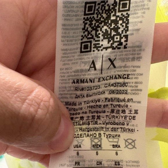 A/X Armani Exchange High Low Dress in Lime and White eco viscose rare size 6 - Picture 7 of 9